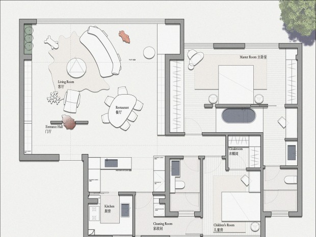 130平 两居室户型方案 CAD+PSD  神无月！