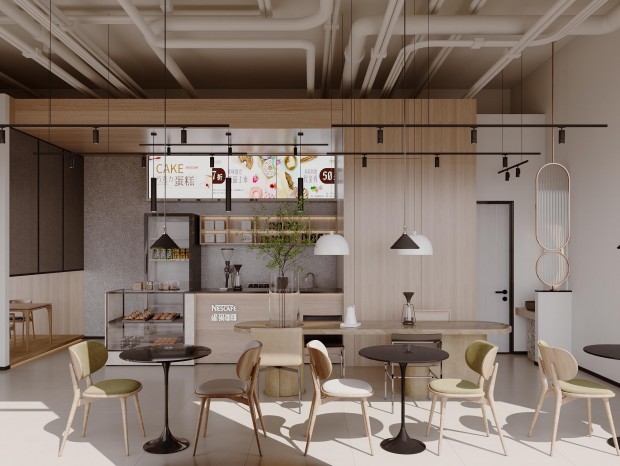 九目设计-价格优惠-咖啡店CR渲染3D模型