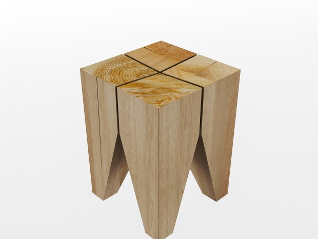 超写实木质凳子