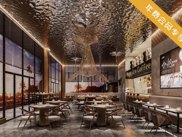 拓者年费会员专享 现代混搭餐厅空间3D模型