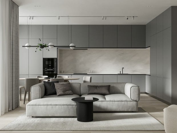 高级灰色系小空间公寓设计 超舒适！